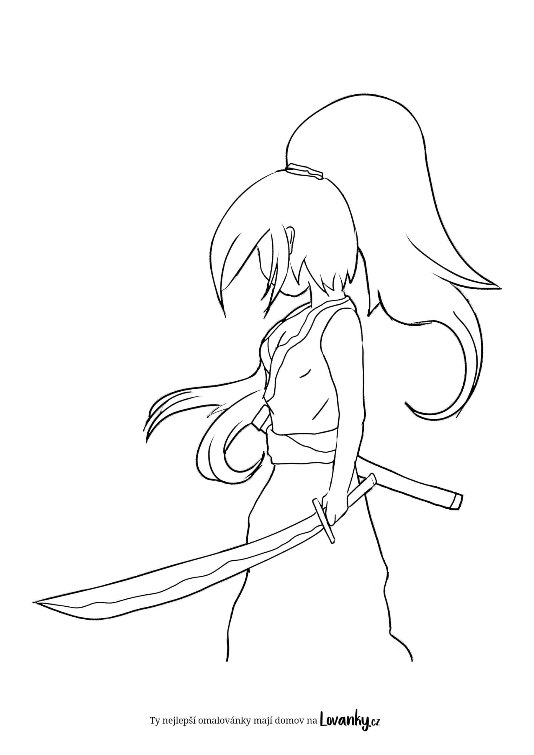 Ninja s mečem omalovánky