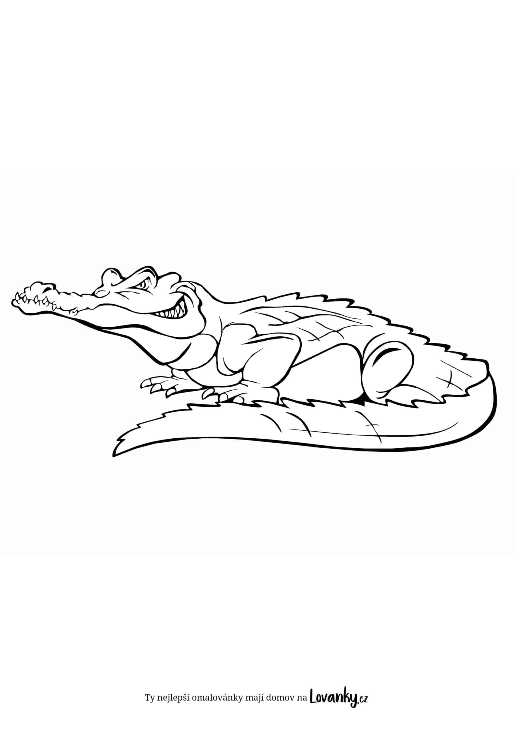 Hrozivý krokodýl omalovánky