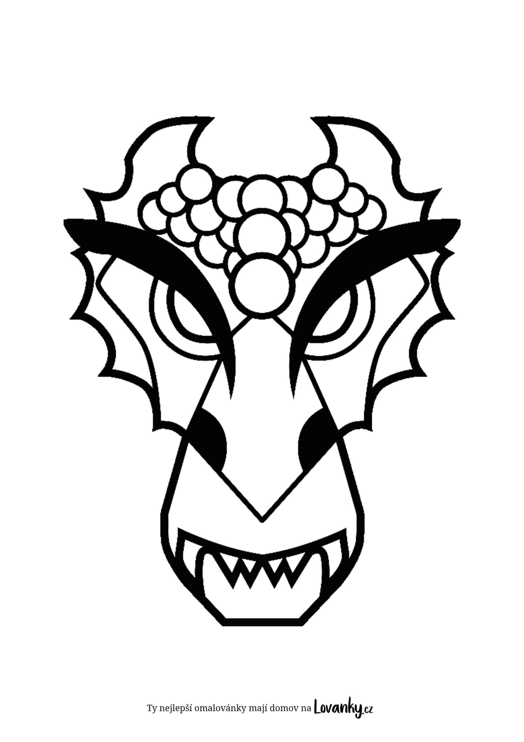Jednoduchá hlava draka omalovánky