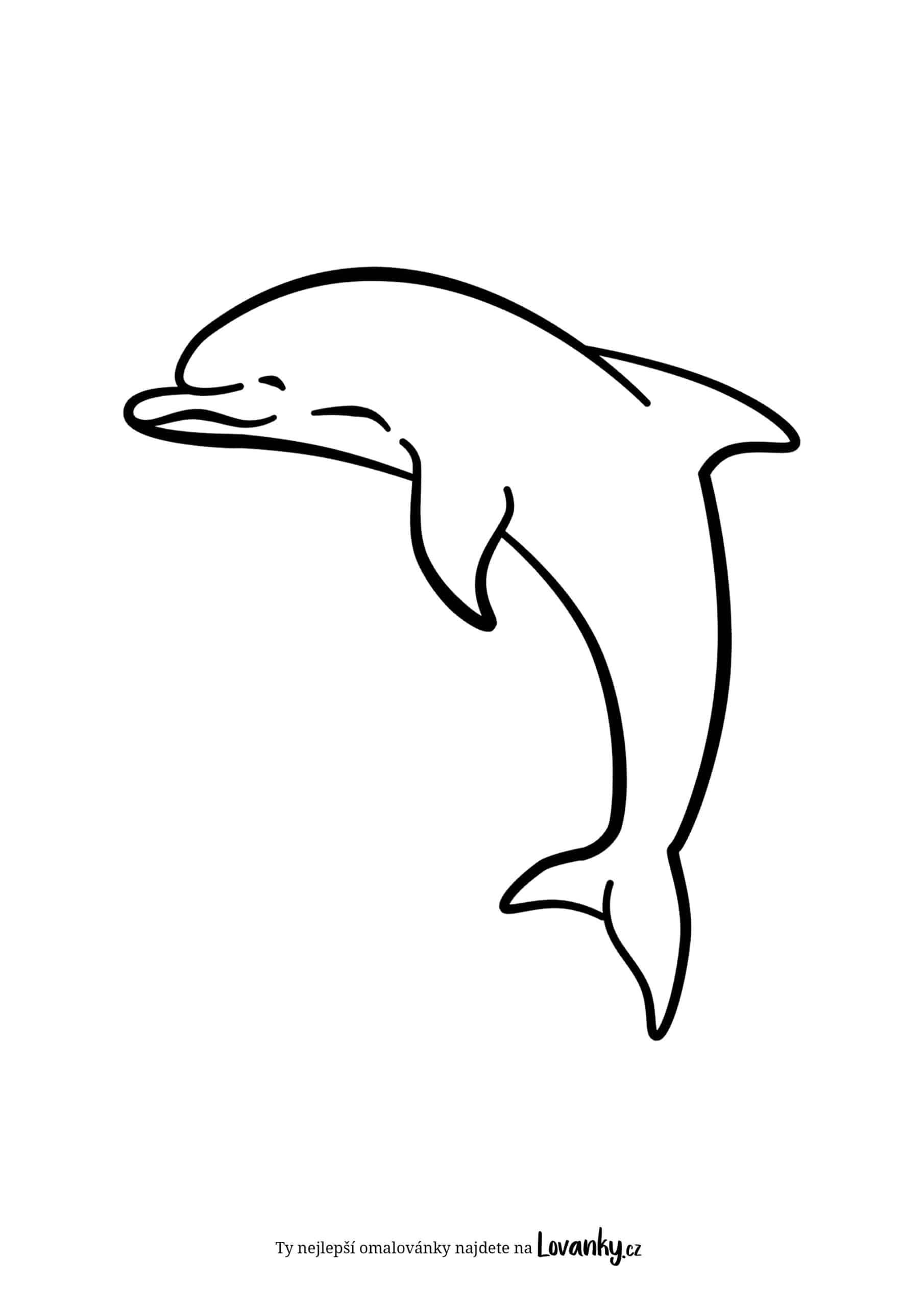 Jednoduchý delfín omalovánky