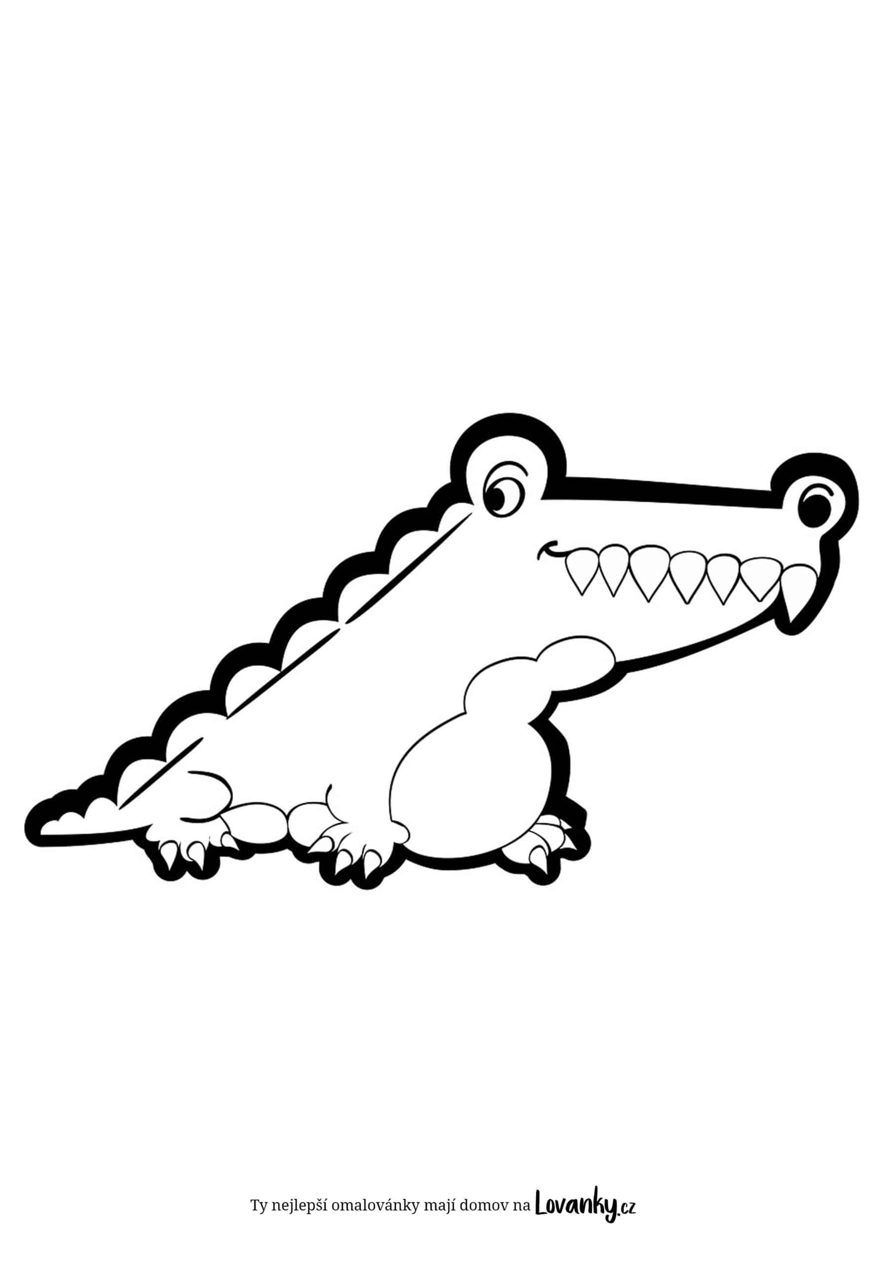 Jednoduchý krokodýl omalovánky