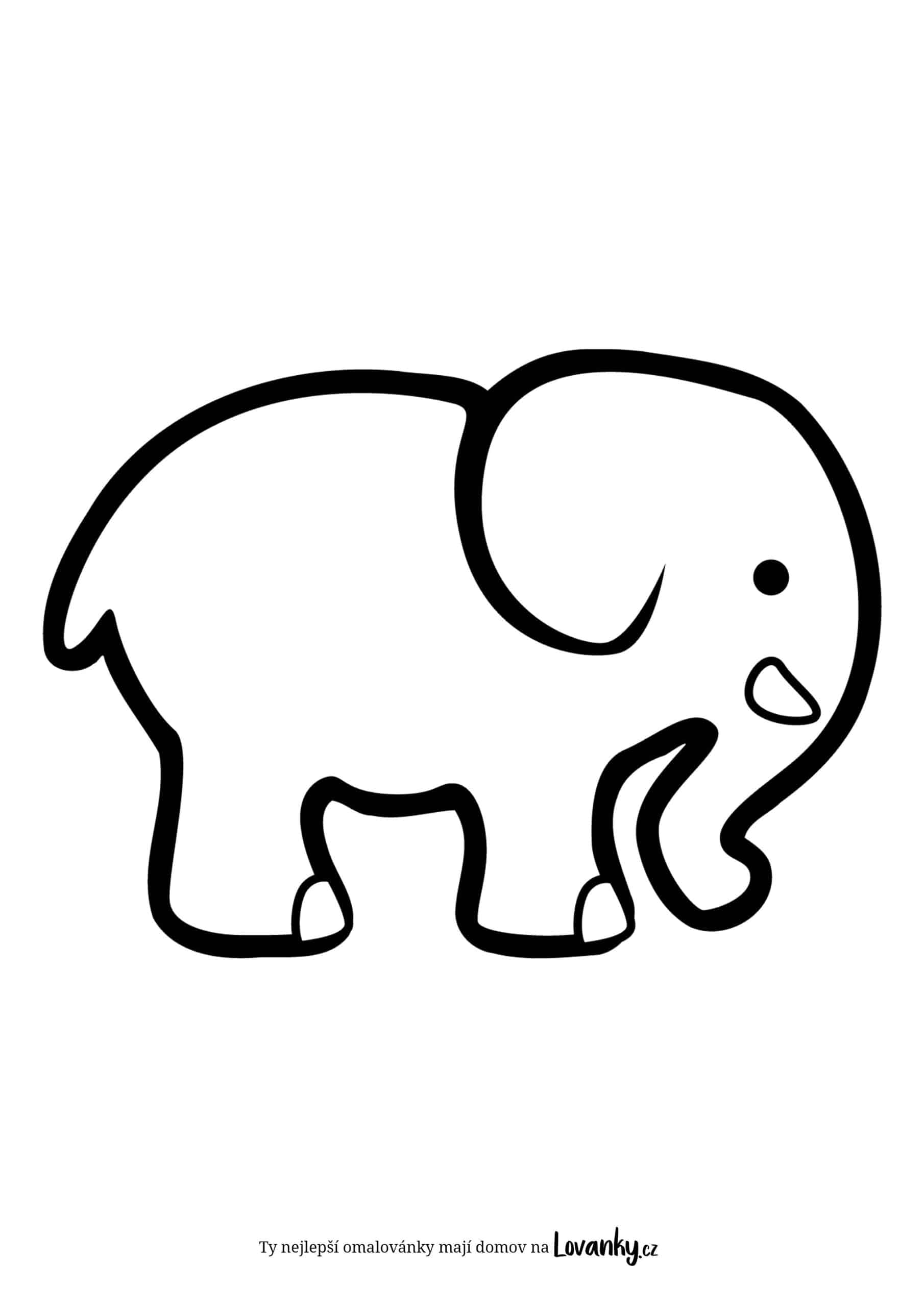 Jednoduchý slon omalovánky