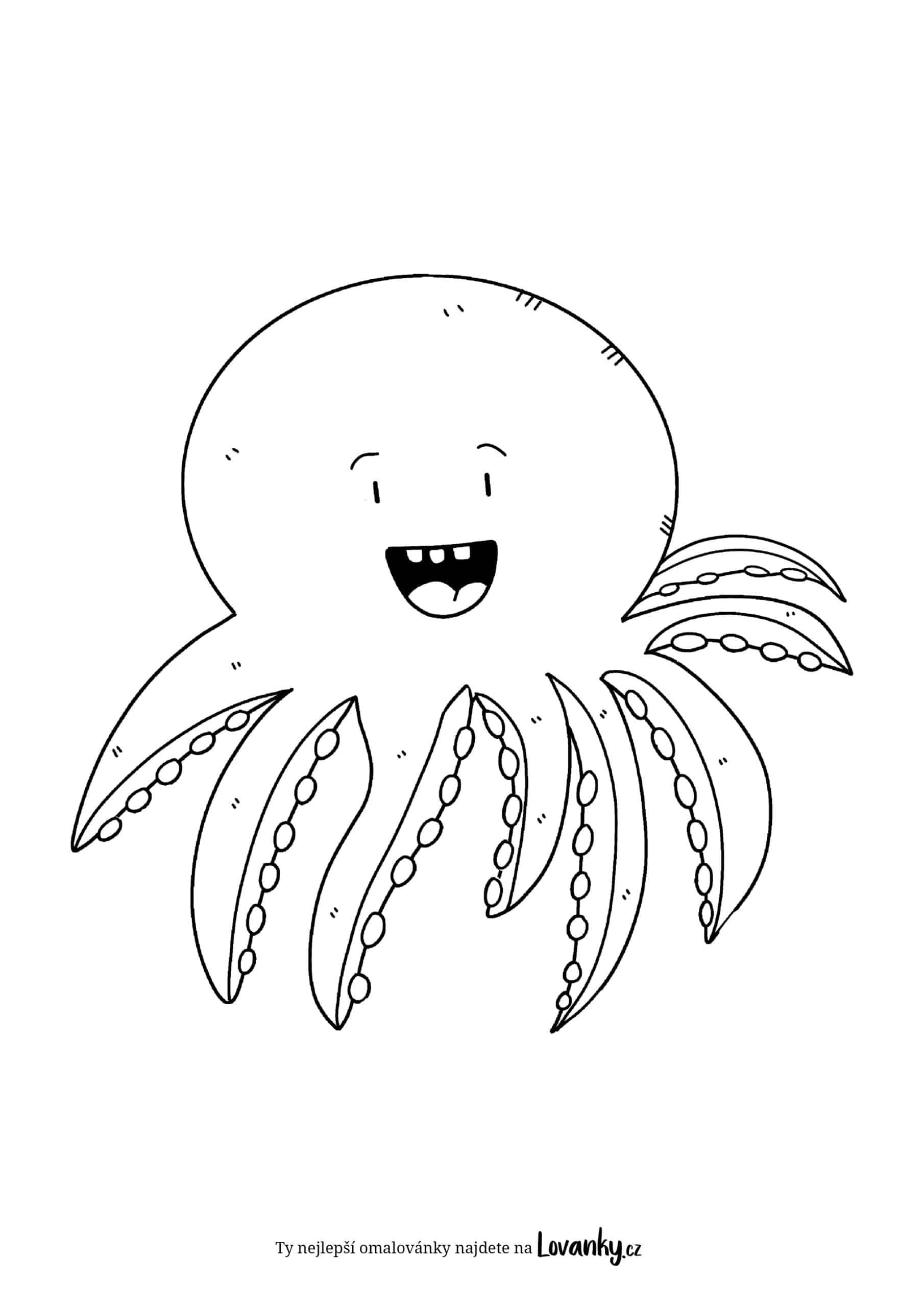 Kreslená chobotnice omalovánky