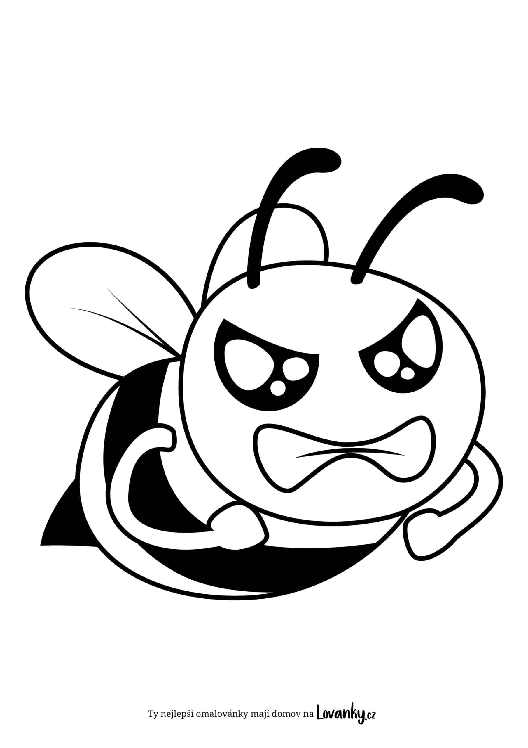 Naštvaná včela omalovánky