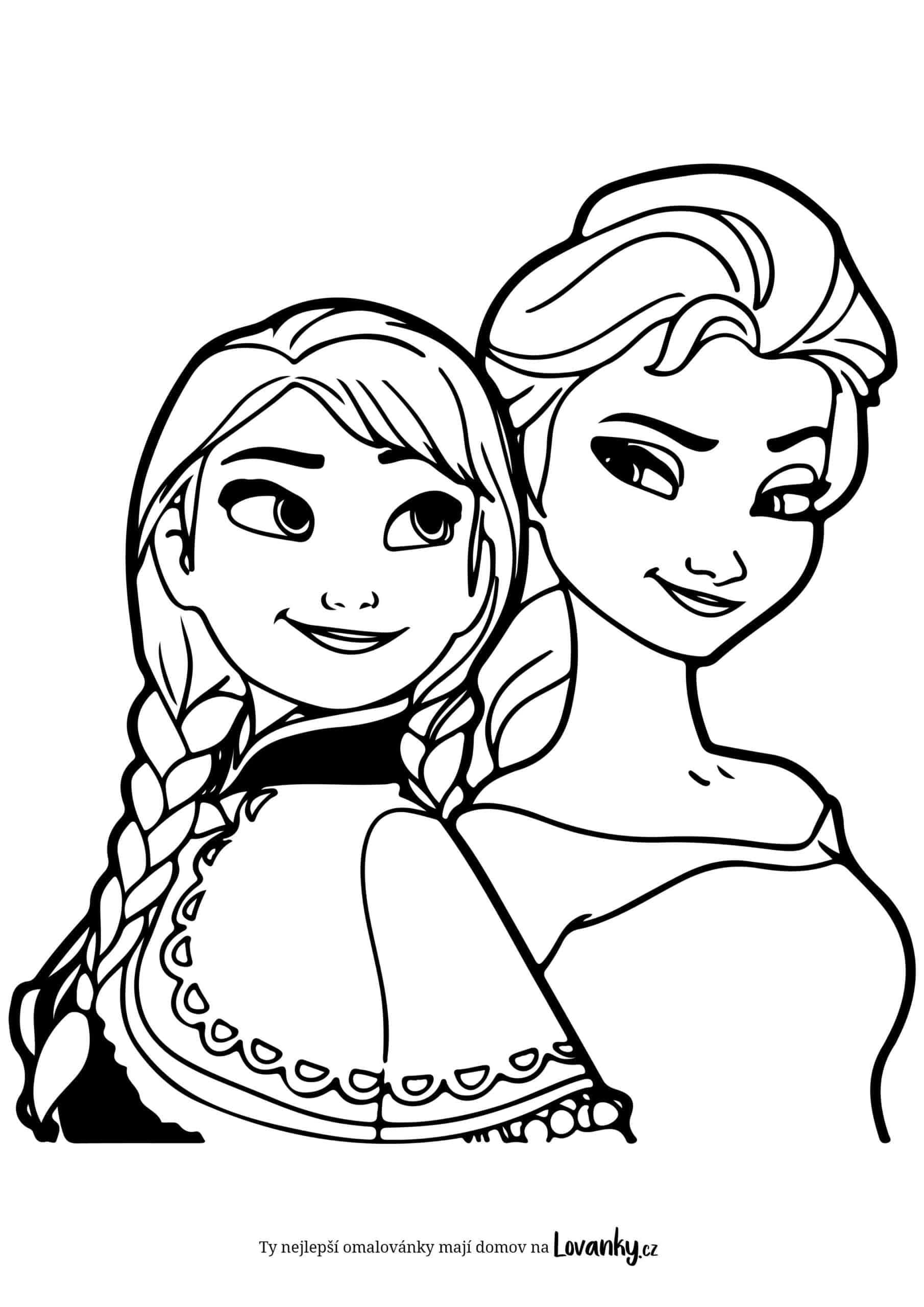 Princezny Anna a Elsa omalovánky