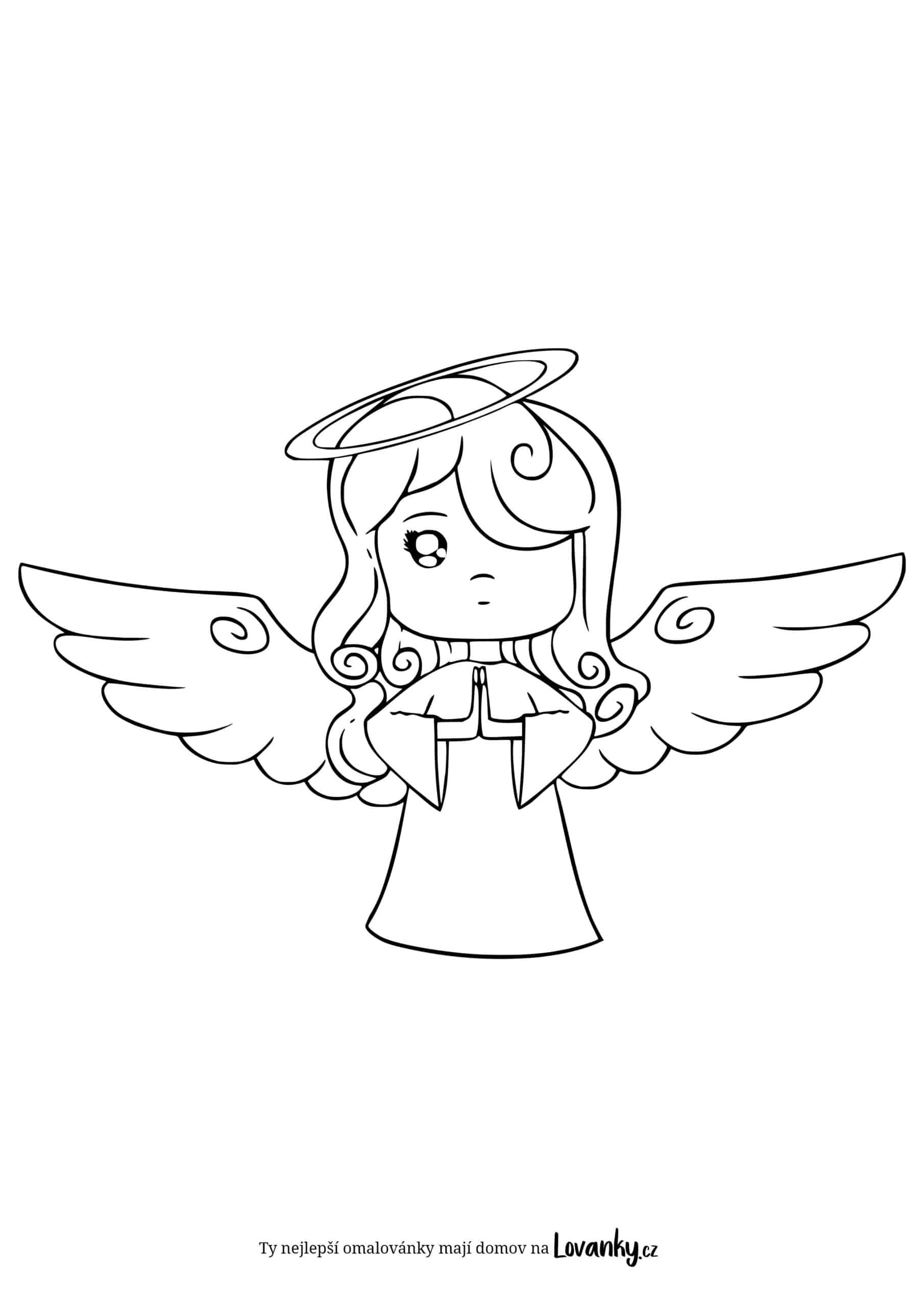 Roztomilý andělíček omalovánky