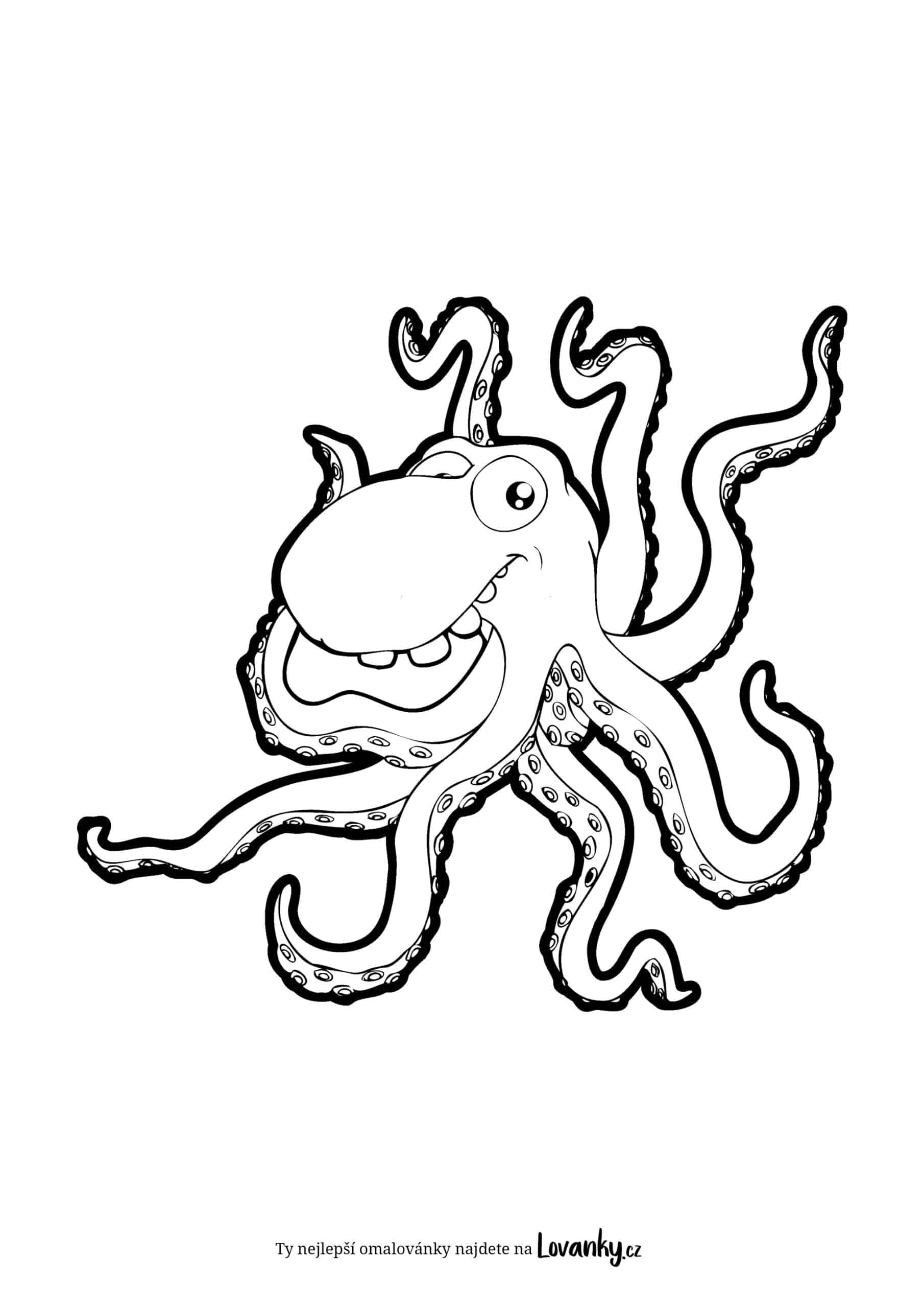 Smějící se chobotnice omalovánky