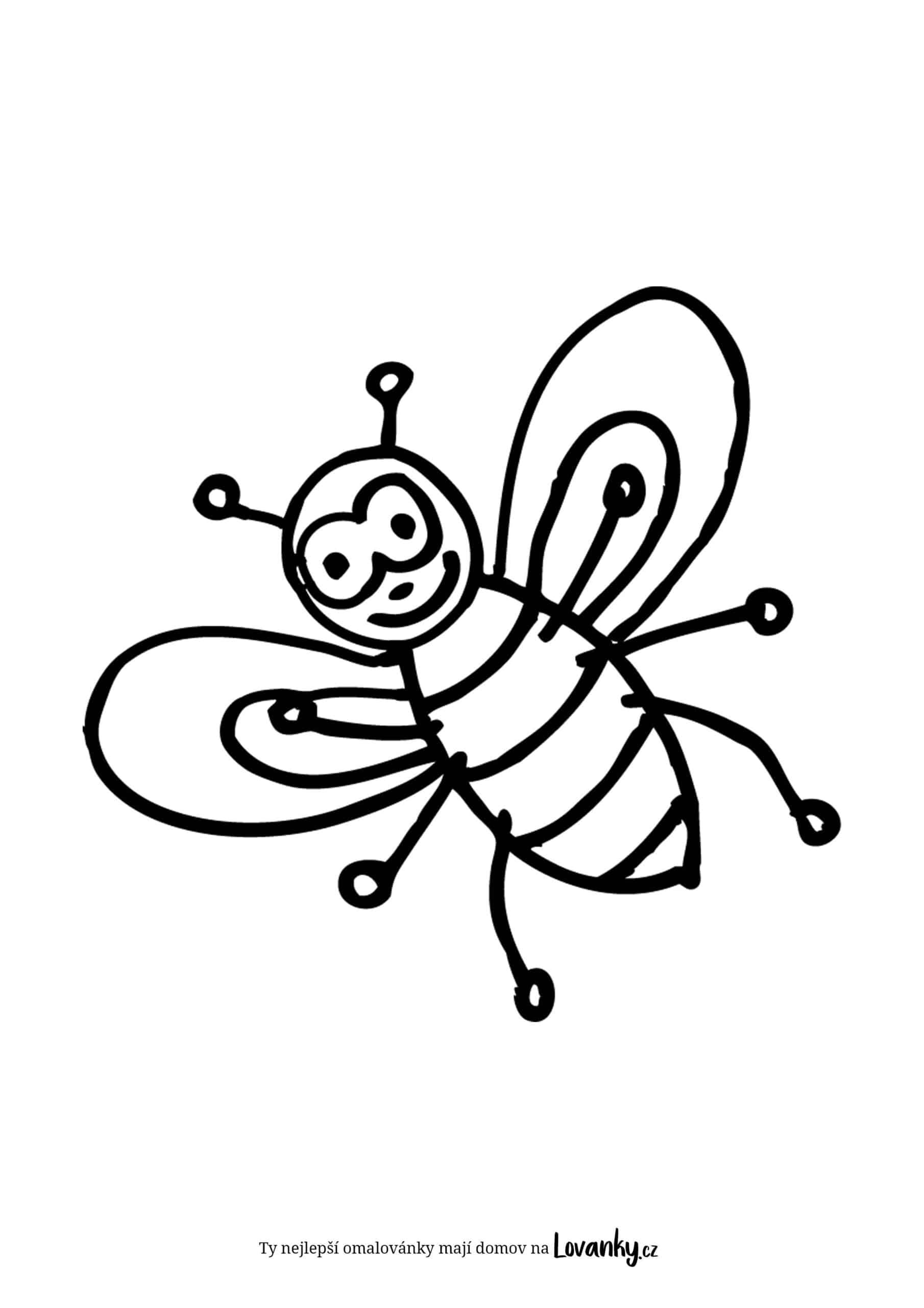 Včela pro děti omalovánky