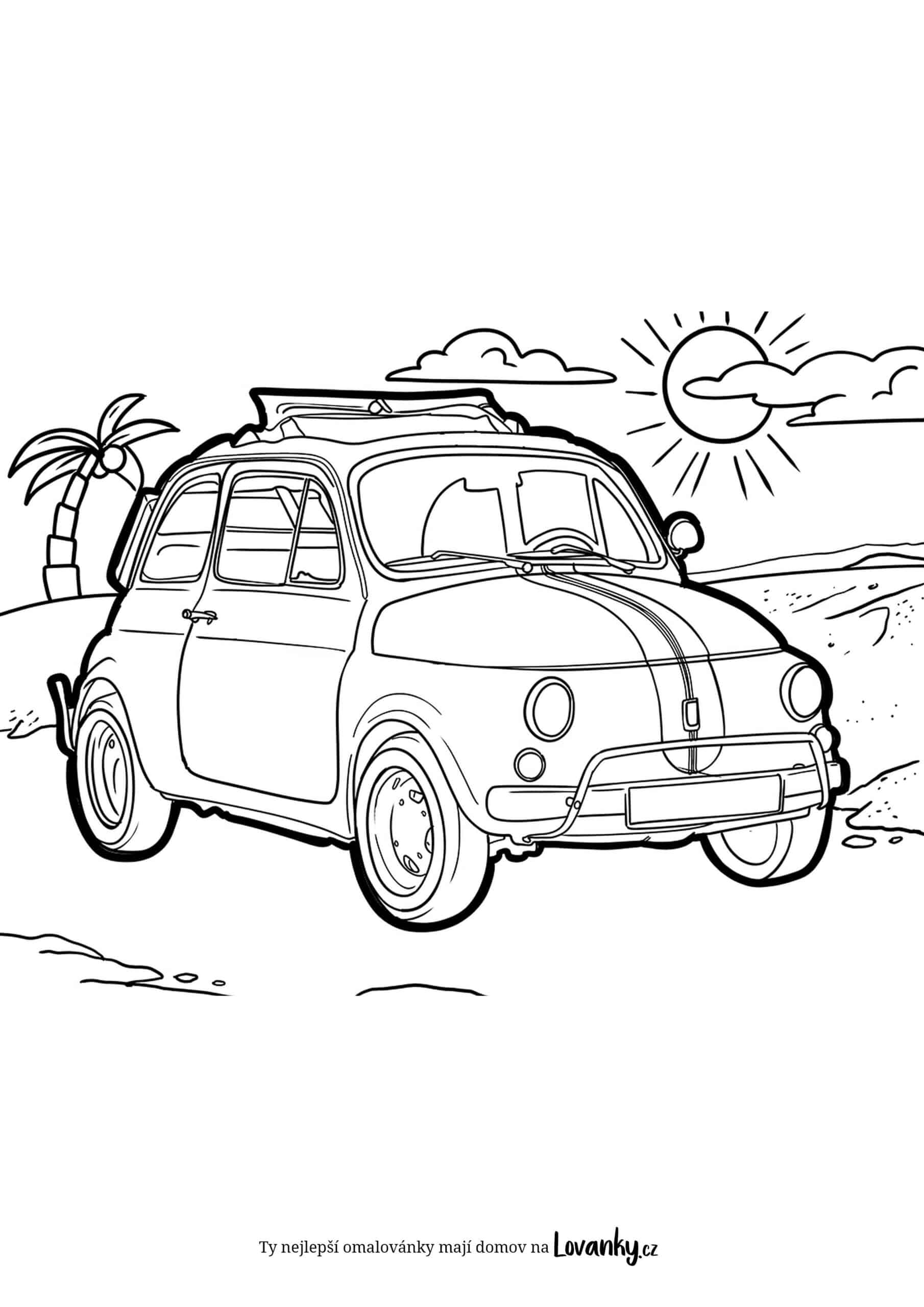 Auto na dovolené omalovánky