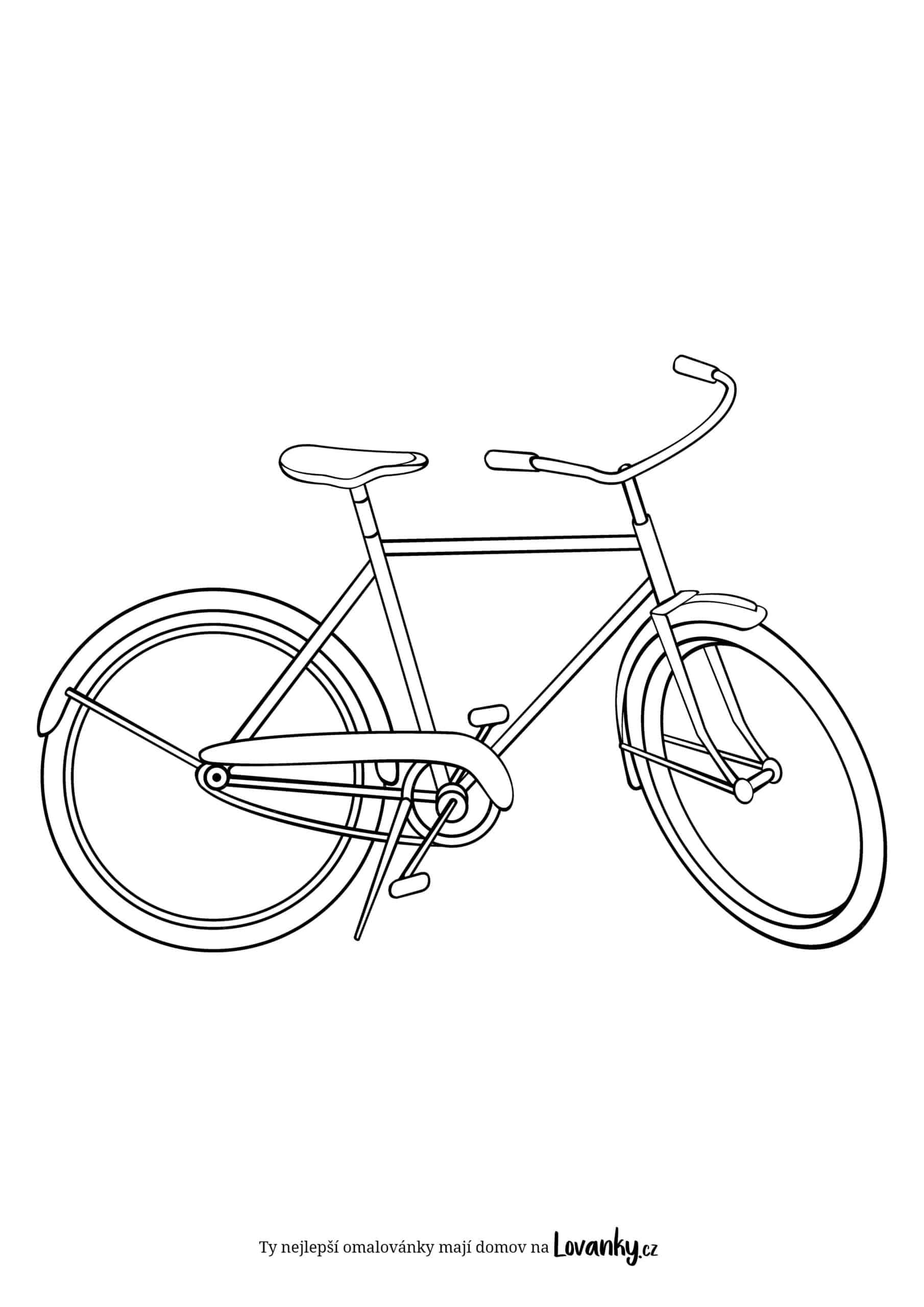 Bicykl na stojánku omalovánky