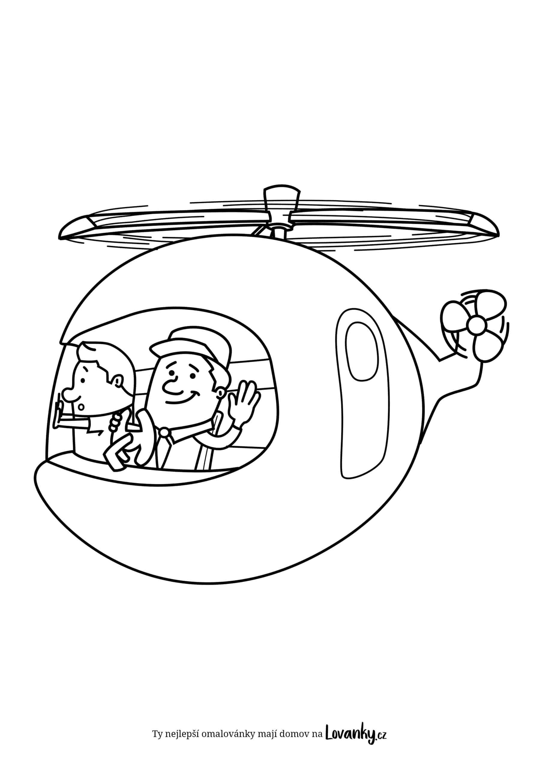 Helikoptéra pro děti omalovánky