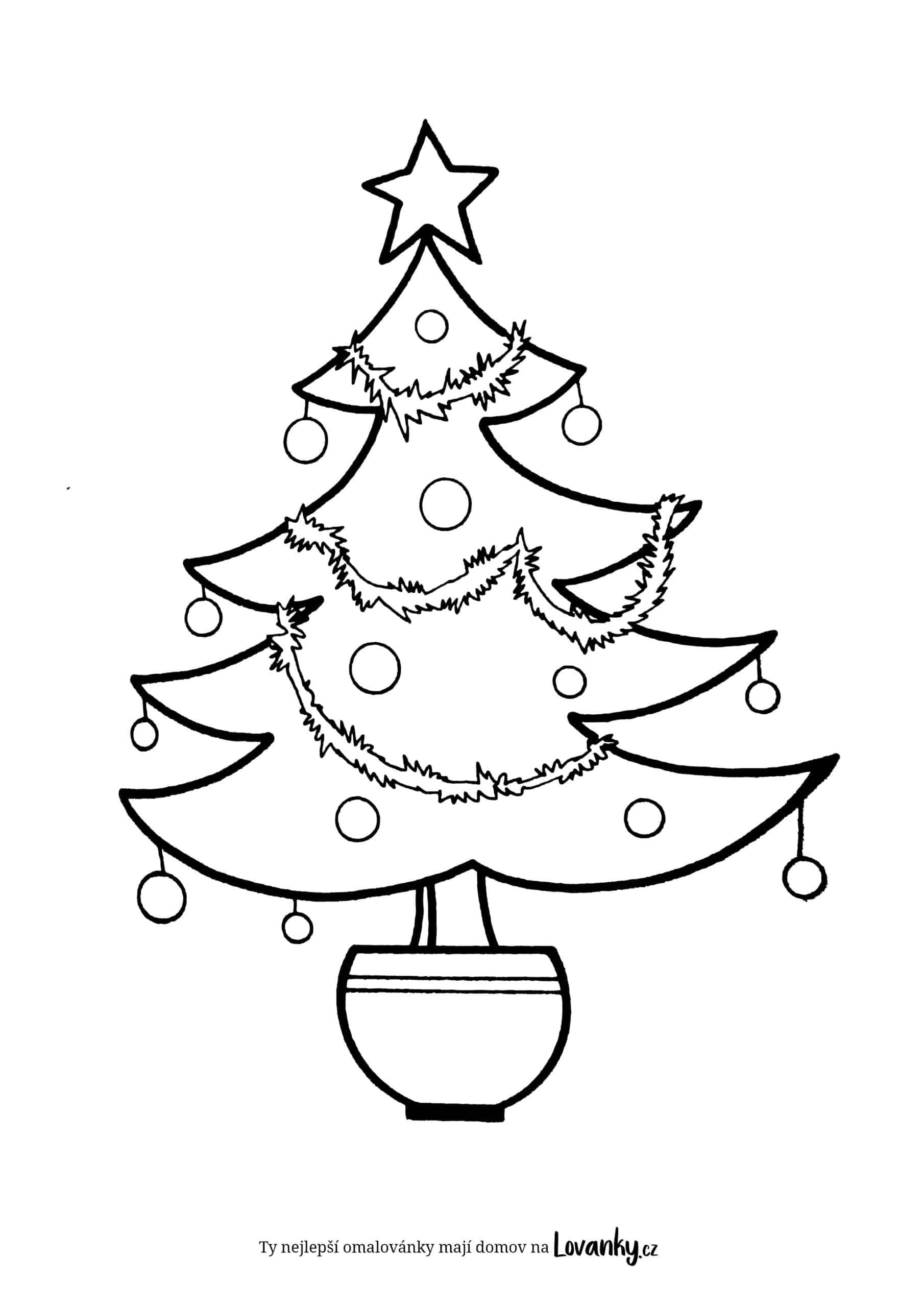 Jednoduchý vánoční stromek omalovánky