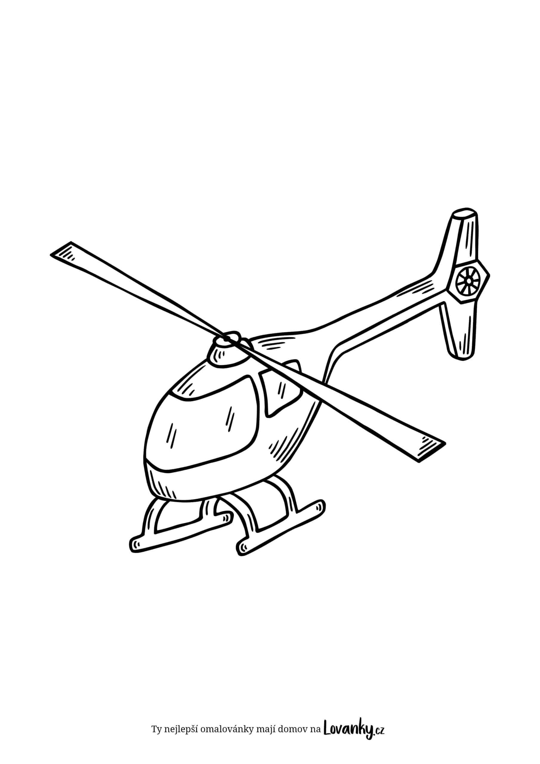 Jednoduchý vrtulník omalovánky