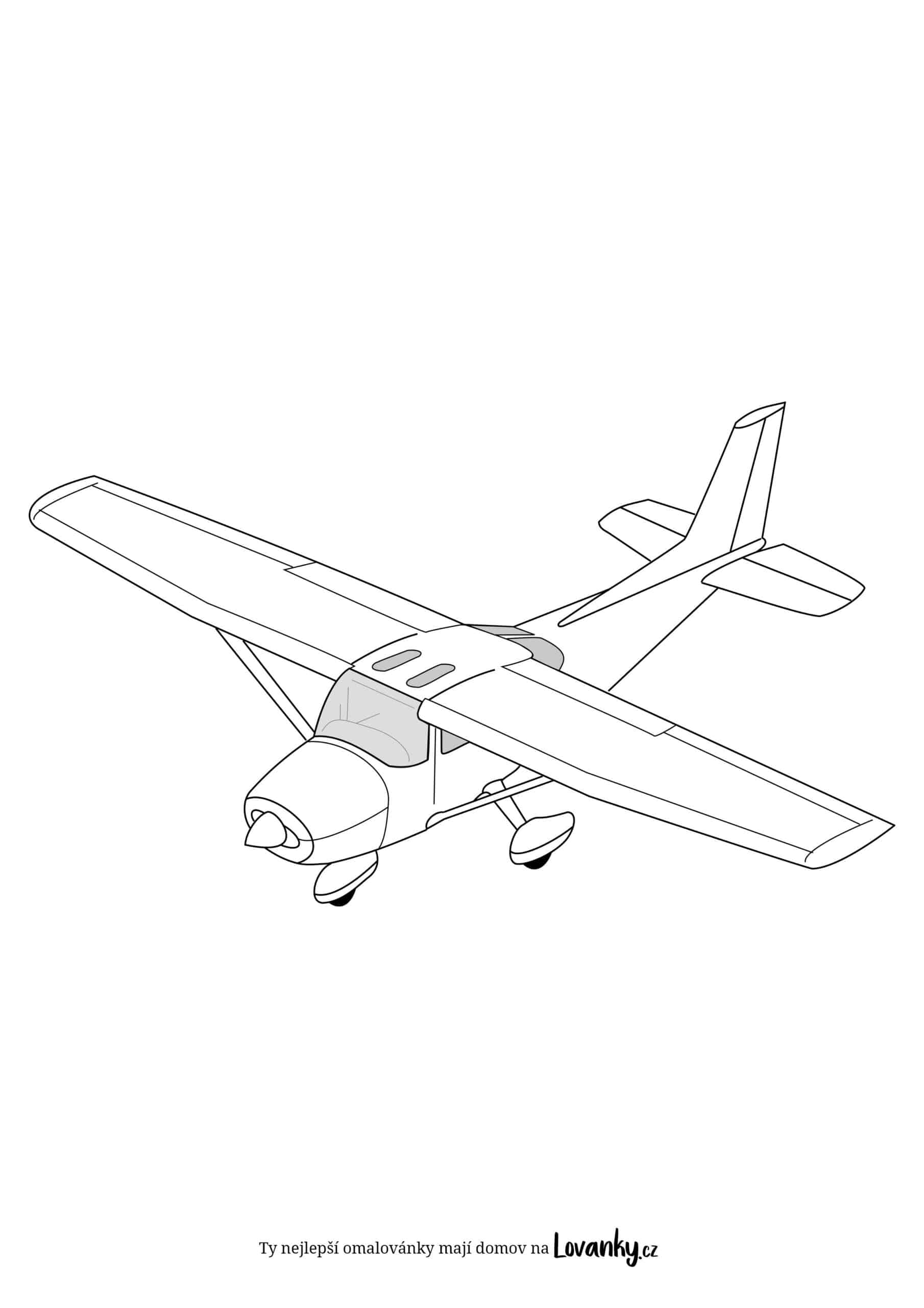 Malé letadlo omalovánky