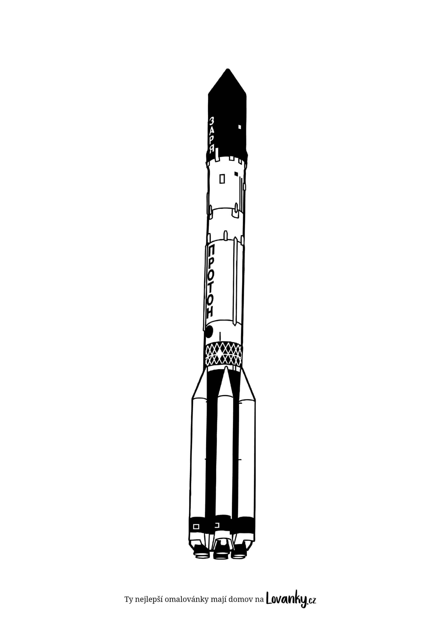 Raketa Proton omalovánky