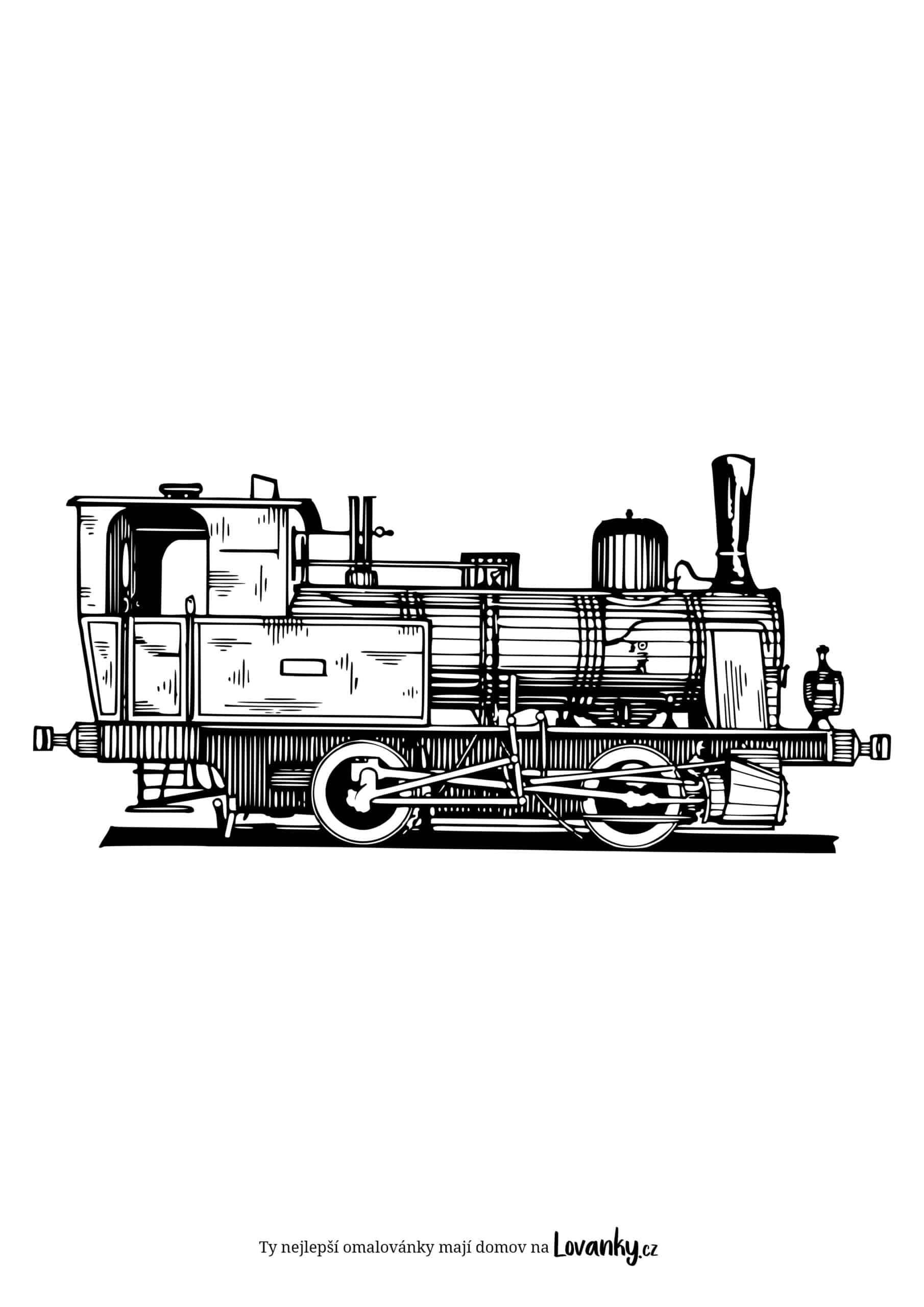 Stará lokomotiva omalovánky