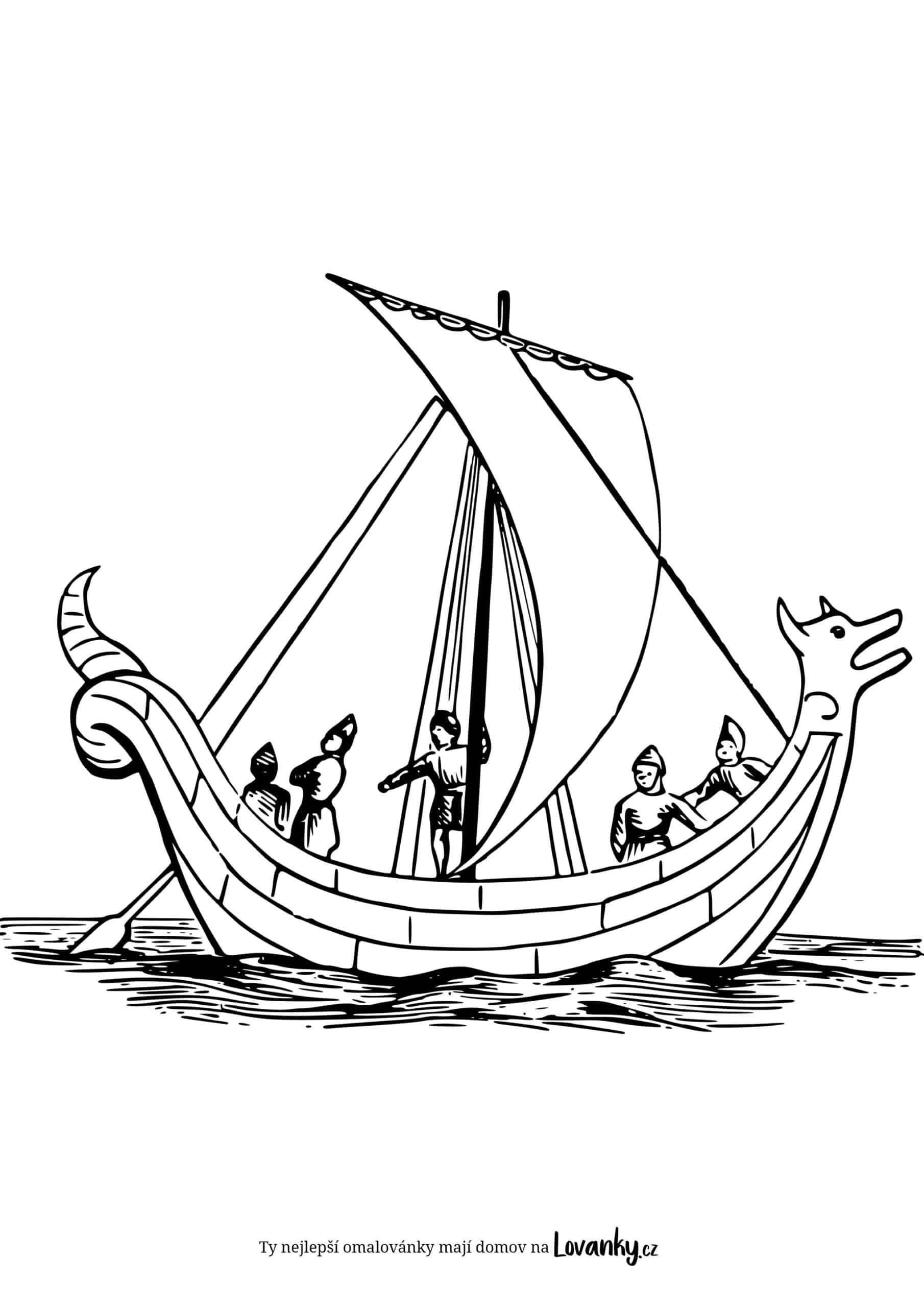 Starověká loď omalovánky