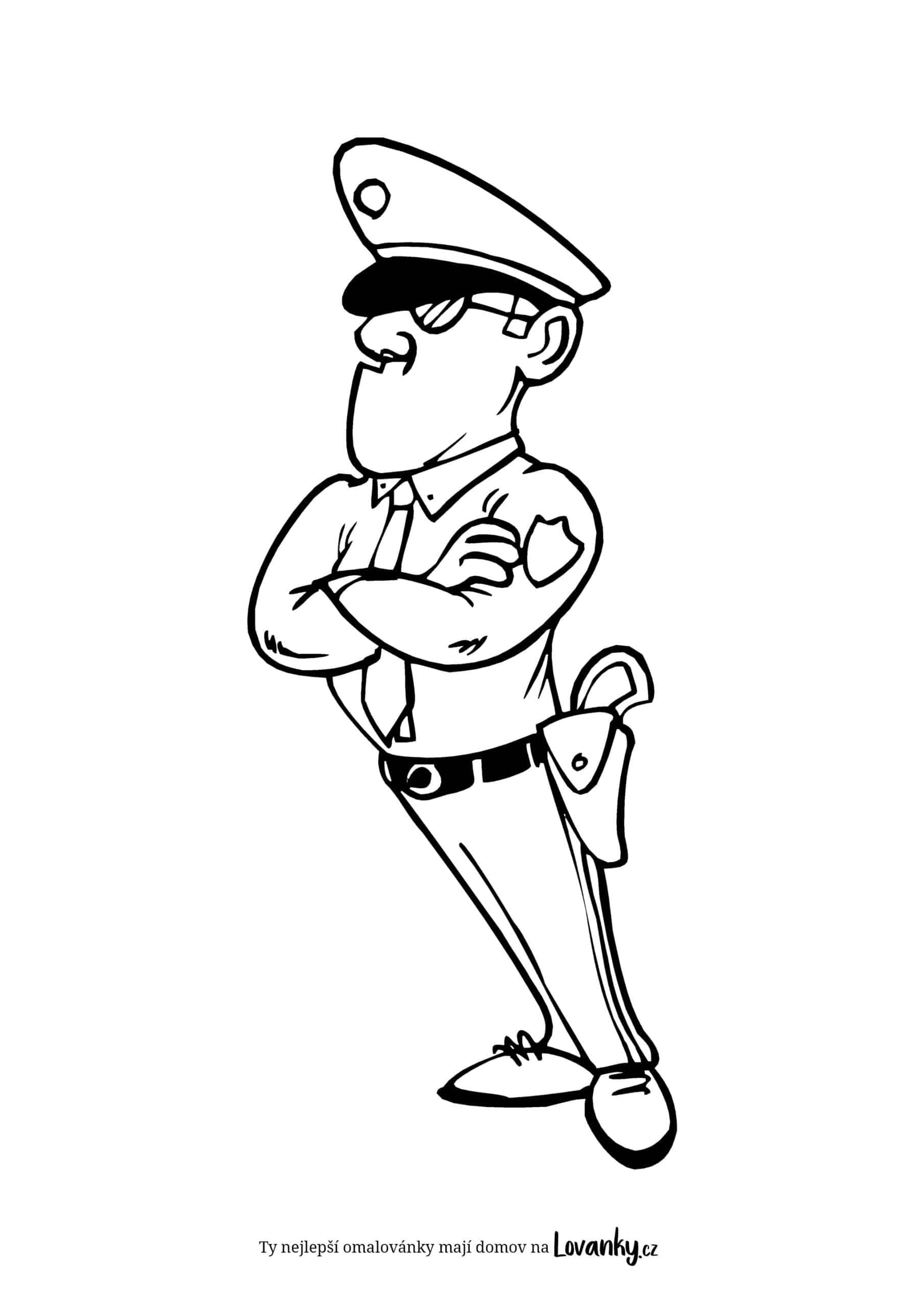 Stojící policajt omalovánky