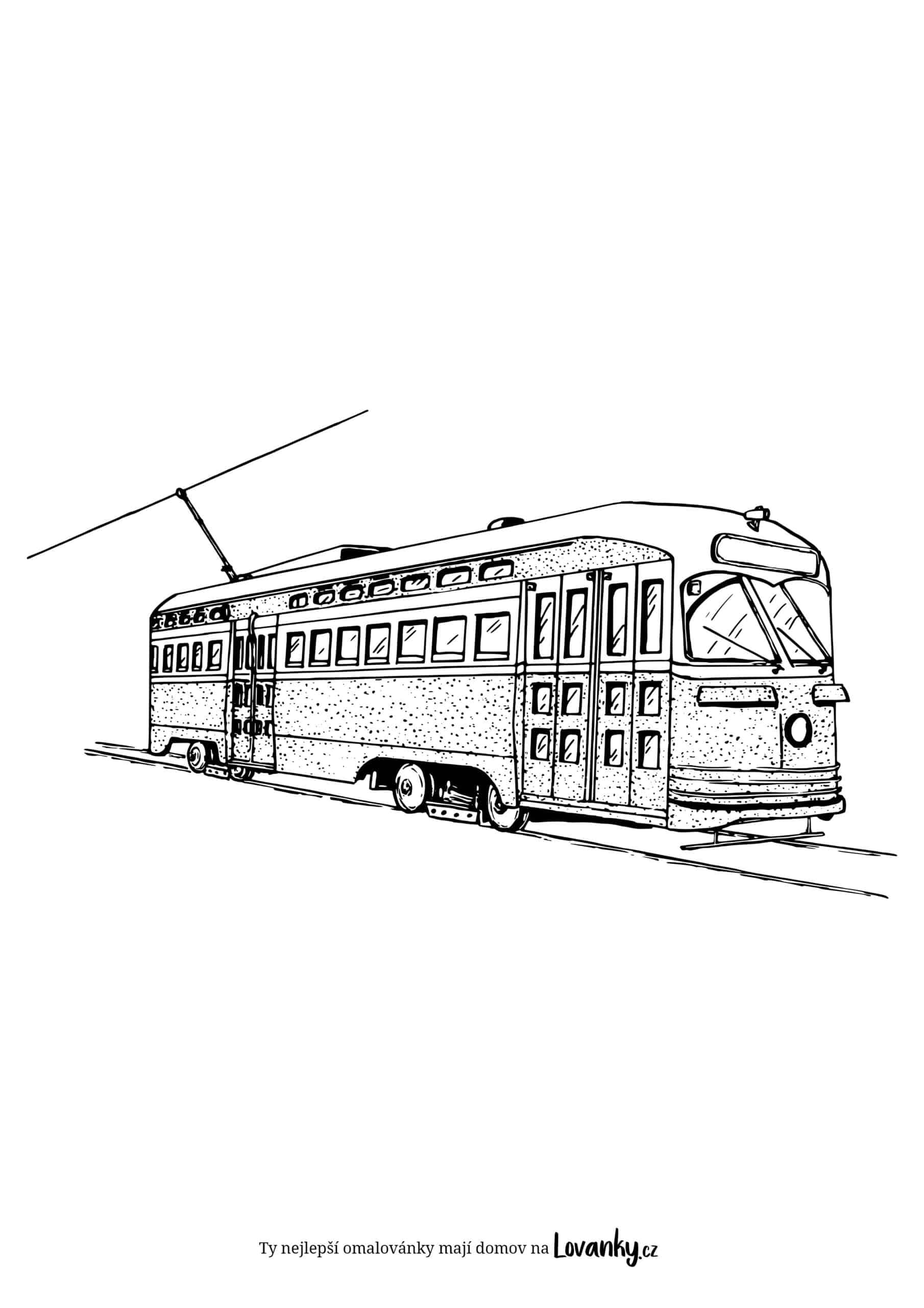 Vagon tramvaje omalovánky