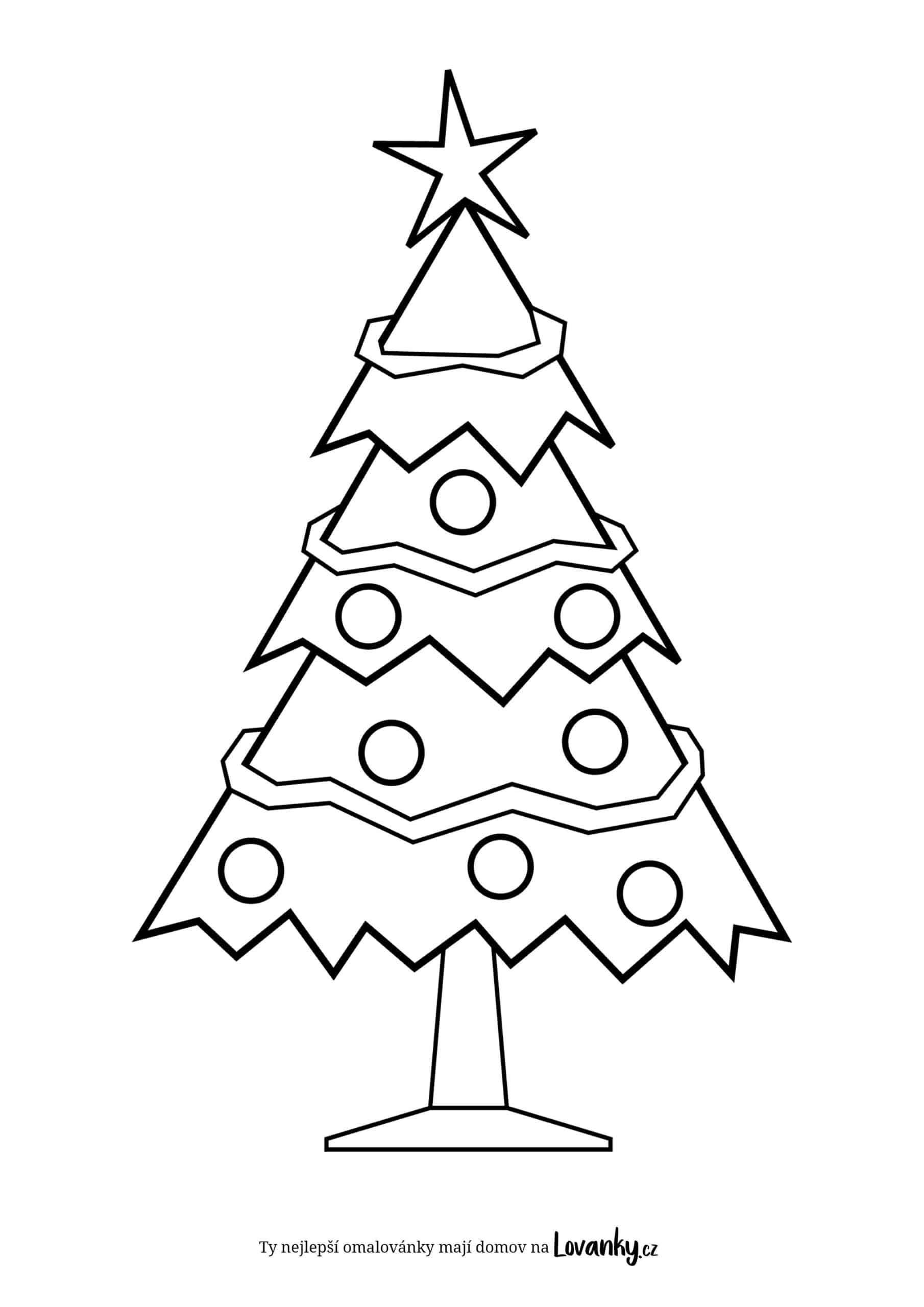 Vánoční strom pro děti omalovánky