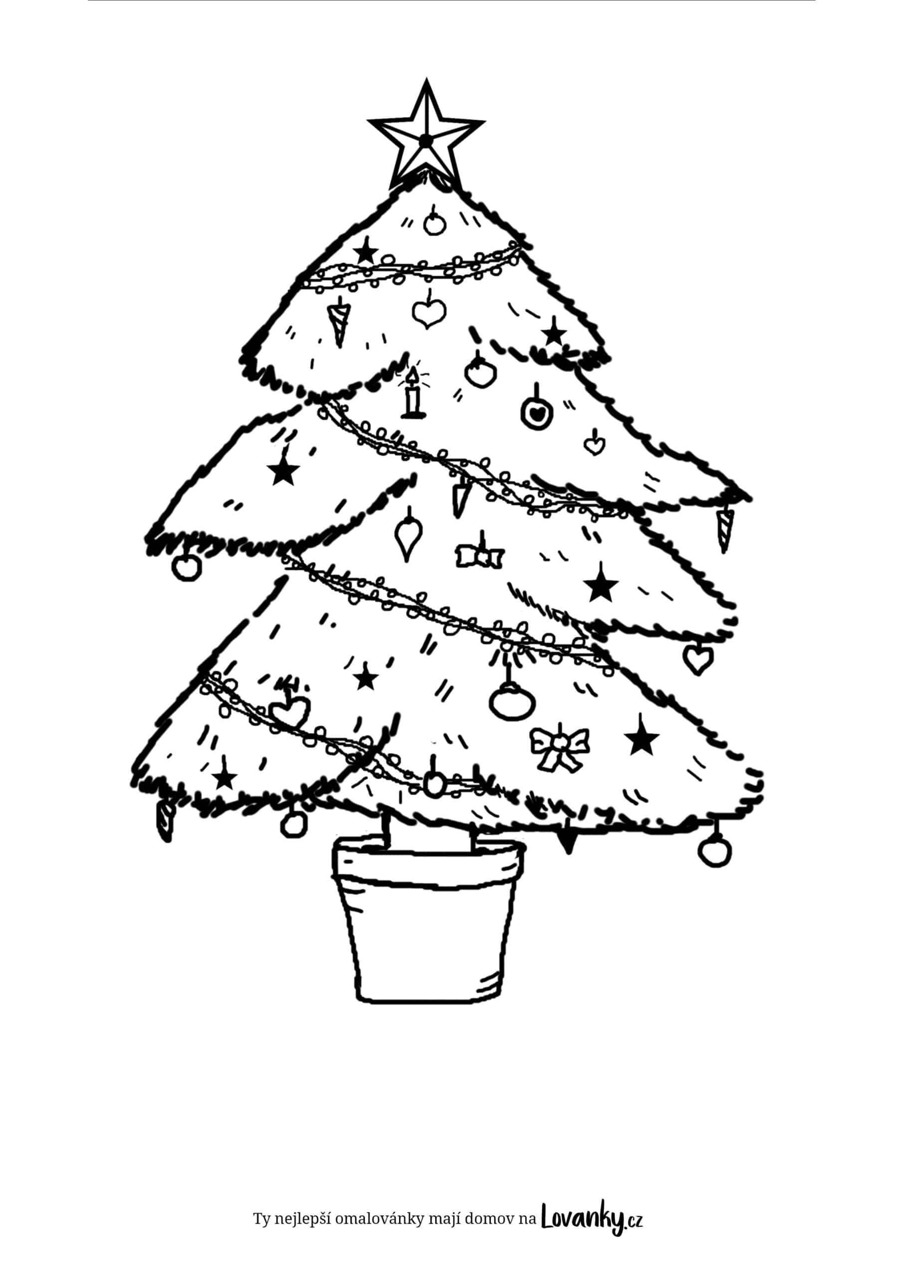 Vánoční stromek omalovánky