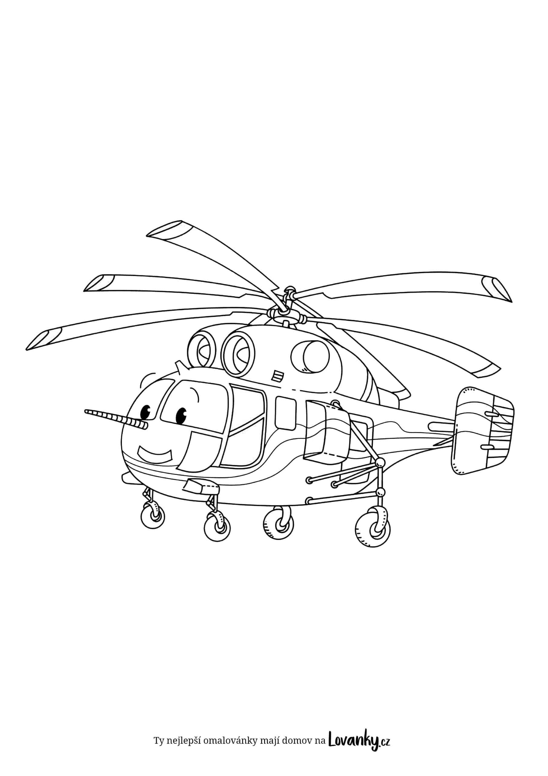 Vrtulník pro děti omalovánky