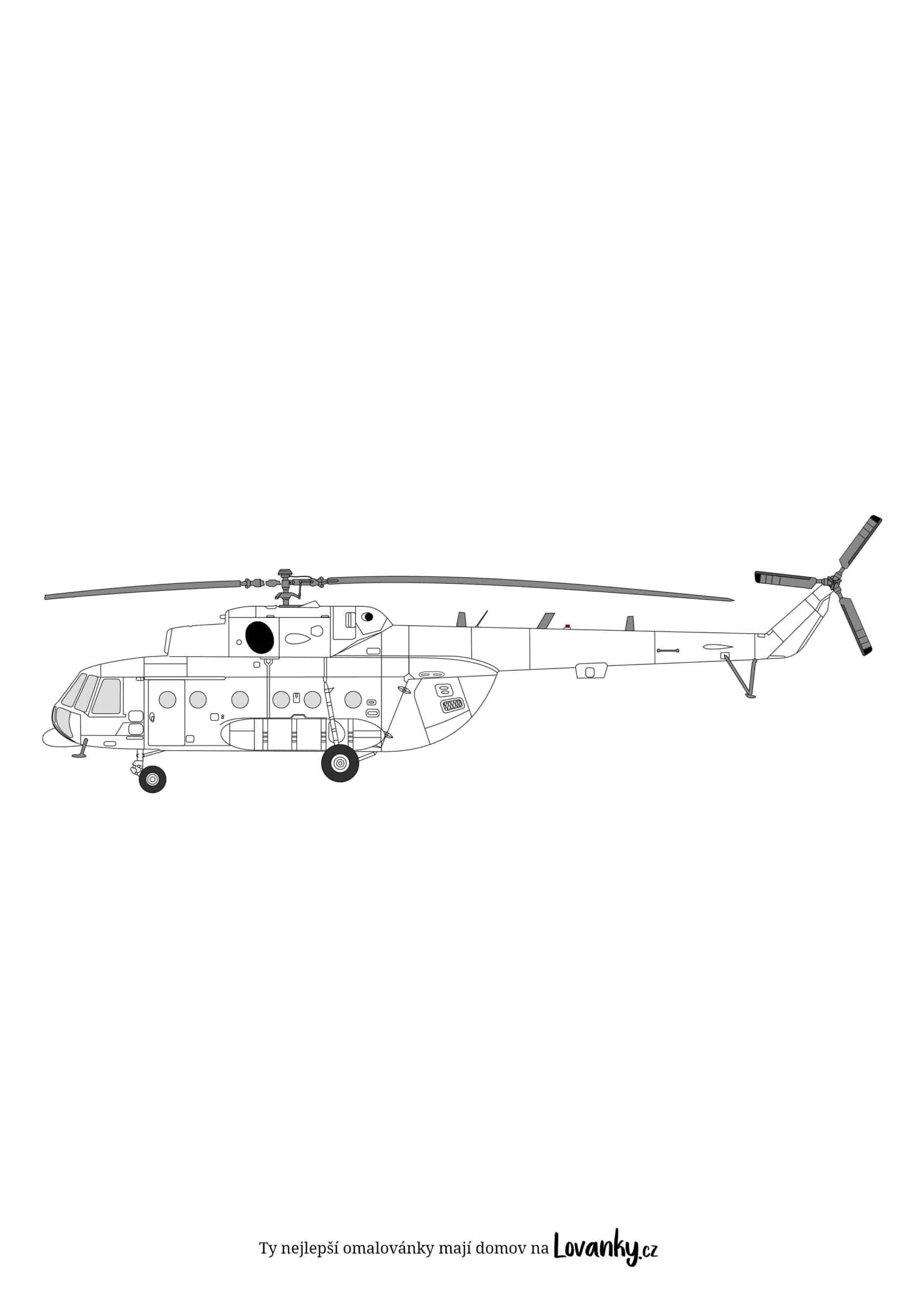 Záchranná helikoptéra omalovánky