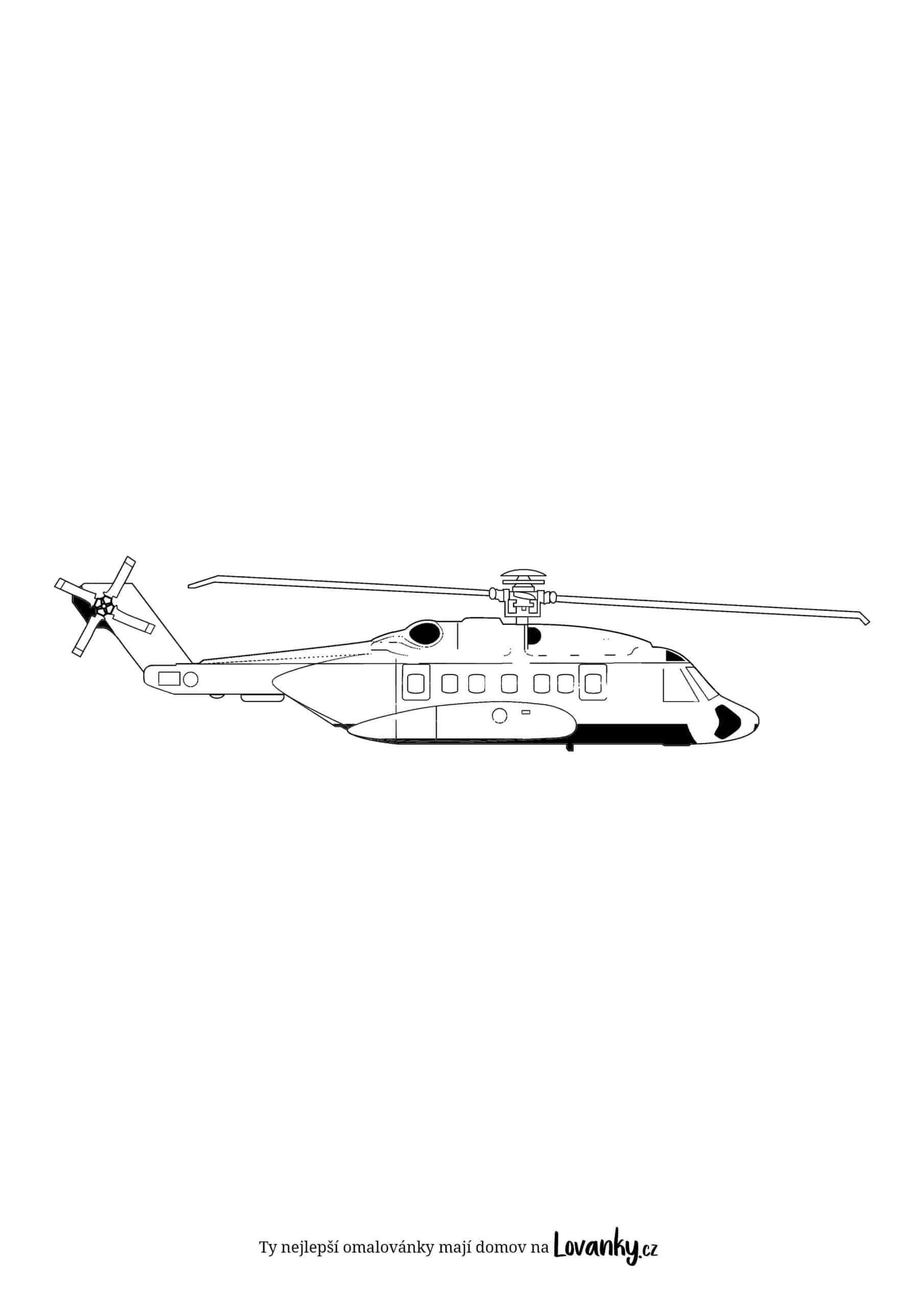 Záchranný vrtulník omalovánky
